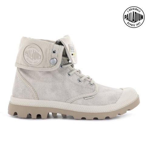 Bottes Palladium Pampa Baggy WAX Femme Grise Clair | FR RXA870Y